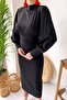 Long Sleeve Backless Women's Dress - Black - 2