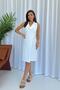 Shirt Collar Double-Breasted Midi Women's Dress - White