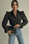 Women's Black Scallop Detailed Princess Vintage Shirt