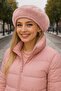 Pink Soft Textured Plush Painter's Beret and Neck Collar Set of 2 - 2