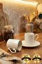 Dream Gold Gilding 4 Piece 2-Person Porcelain Coffee Cup Set Broken White - 4