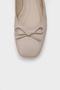 Women's Flats - Open Back, Blunt Toe and Bow Detail, Elastic Back - 3