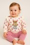 Girl baby polka dot cute bear patterned 2-piece Transitional set 2-thread 3-6-9-12 months