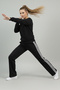 Modal Fabric 4-Stripe Black Tracksuit Set - 4