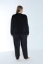 Women's Winter Polka Dot Velvet Oversize Pajama Set Black - 5