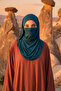 Neck-Covering Veil Featuring Combed Cotton Boned Shawl, Ps-58 - 3