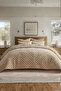 Quilted Velvet Bed Cover Set Single Super Soft 2 Pieces Soft Fiber Filled Dowry Box Beige - 5
