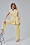 Yellow Oversize Double Breasted Collar Lined Vest - 5