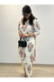 Offwhite Red Petal Cotton Kurta Set Women | 2 Piece Ethnic Suit - 3
