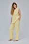 Yellow Oversize Double Breasted Collar Lined Vest - 4