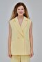 Yellow Oversize Double Breasted Collar Lined Vest