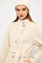 Stand Collar Oversize Long Coat Beige Melange 3124 - 2