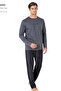 6095 Men's Long Sleeve Crew Neck Pajama Set-Smoked