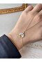 Crescent Stone Detailed Shahmeran Stainless Steel Gold
