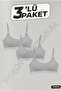 Women's Gray 3-Pack String Strap Cotton Bustier Half Tank Top