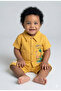 Organic 100% Cotton Giraffe Printed Baby Boy Summer Set with Pockets 9-12-18 Months - Muslin Fabric