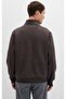 0S10278 Basic Half Zipper Sweatshirt Brown - 5