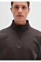 0S10278 Basic Half Zipper Sweatshirt Brown - 6