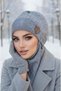 Gray Melange Embroidered Masked Beanie
