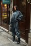 Textured Satin Oversized Jacket-Pants Petrol Green Suit - 4