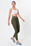 Women's Khaki Winter Fleece-Lined High Waist Shaping / Sculpting Leggings - 2