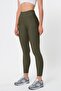 Women's Khaki Winter Fleece-Lined High Waist Shaping / Sculpting Leggings - 4