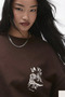 Unisex Oversize Sweatshirt Dolce Casa Printed Brown – Crew Neck, 3 Thread Ribs - 2