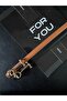 2-Piece Genuine Curved Leather Design Long Buckle Thin Women's Belt, Coat Belt, Shirt Belt - 4