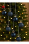 Christmas New Year Tree Ornament Balls 24-Piece 6cm Navy Blue – Christmas Pine Tree Decor Set Plastic Ornaments - 2
