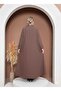 Hijab Crepe Buttoned Mevlana Pul Sequin Detailed Pocketed Abaya Ferace Size 42-48 - 2