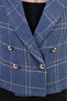 Women's Indigo-Beige Double-Breasted Collar Tweed Crop Jacket Arm-24K001014 - 7