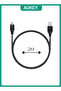 كابل USB 2.0 إلى Micro USB مضفر من النايلون بطول 2 متر AM2 أسود - 2