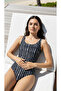 U Neck Plus Size Swimwear - 2