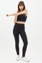 High Waist Dark Anthracite Sports Leggings Set with Hidden Pocket - Yoga and Fitness Set with Crop Bustier - 4