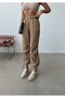 Drawstring Waist Pocketed Jogger Beige Cargo Pants - 4