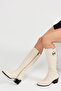 100% Genuine Leather Beige Women's Boots - 8
