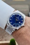 41mm Men's Wristwatch with Navy Dial Grey Color Adjustable Strap - 2