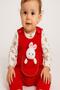 Baby Girl Romper Set with Toy Rabbit and Snap Fasteners, 2-Piece Romper Set – Bodysuit and Romper | 3-6-9 Months