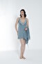 Women's Rope Strap Nightgown and Dressing Gown Set / Green 16216 - 4