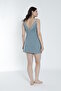 Women's Rope Strap Nightgown and Dressing Gown Set / Green 16216 - 7