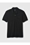 Men's Black Logo Piqué Polo Collar T-Shirt - 2