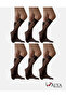 Women's Shiny Knee High Socks 15 Denier, Slim Fit, 6 Pack, Black, Pantyhose