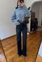 Raw-Stitched Hem Jeans Design Jeans- DARK NAVY - 3
