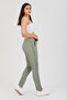 Women's Khaki Italian Lycra Pants with Stripes on the Sides