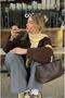 Women's Bttg Long Tote Bag Bitter Brown Braided - 4