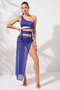 Slit Tulle Single Skirt Sax 231807