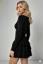 Skirt with Layered Flounces Mini Dress Full Fit Black - 2