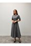 Women Maxi Length Flared Princess Gray Dress