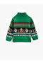 High Collar Half Zipper Sweatshirt New Year Themed Skull Printed - 5