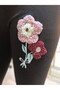 Girl's Leggings Winter Ribbed Cotton Elastic Waist Embroidered Daisy Black - 4